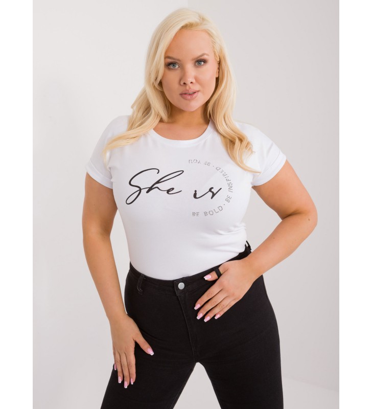 T-shirt plus size RV-TS-9476.25 biały