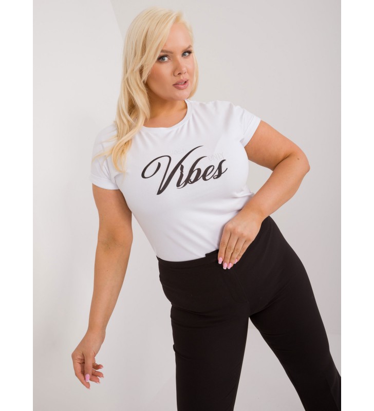 T-shirt plus size RV-TS-9475.60 biały