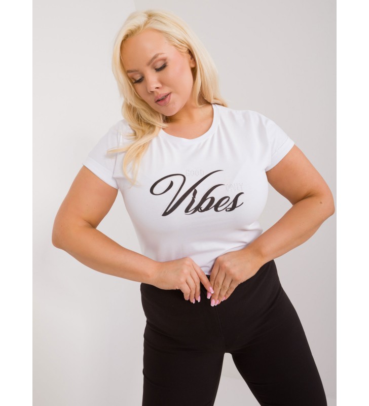 T-shirt plus size RV-TS-9475.60 biały