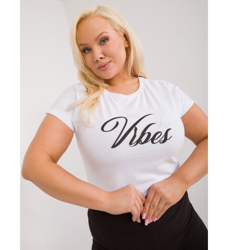 T-shirt plus size RV-TS-9475.60 biały