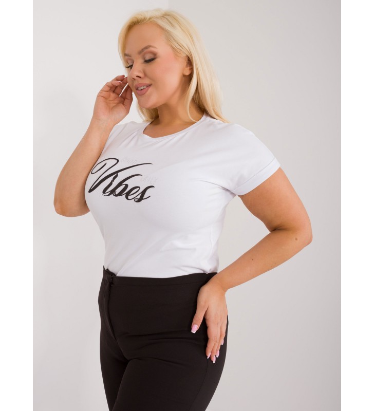 T-shirt plus size RV-TS-9475.60 biały