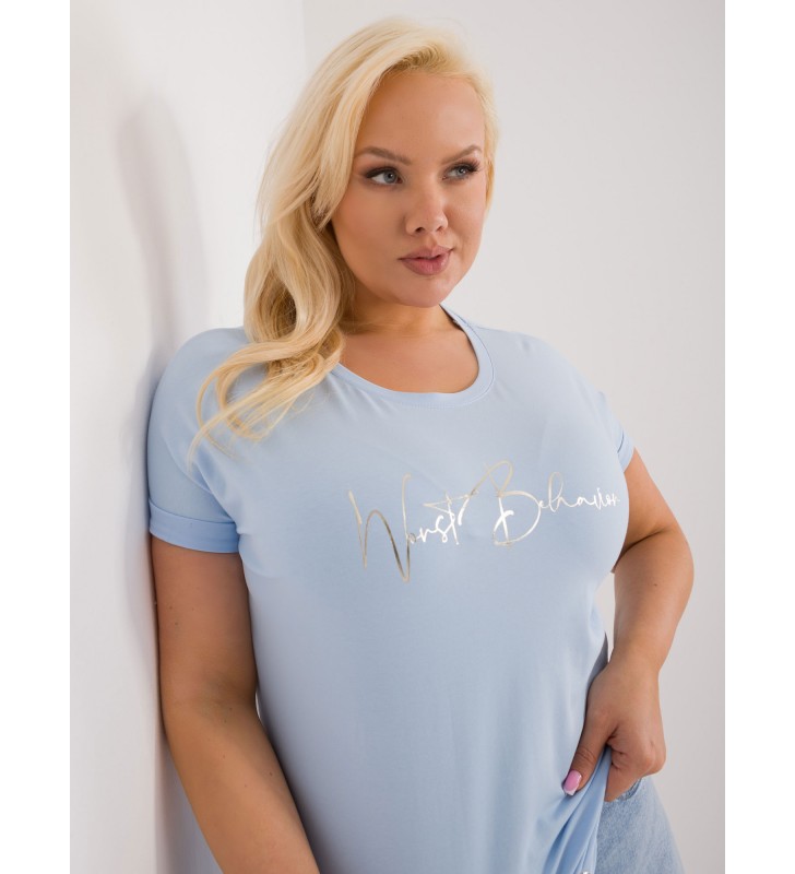 T-shirt plus size RV-TS-9478.60 jasny niebieski