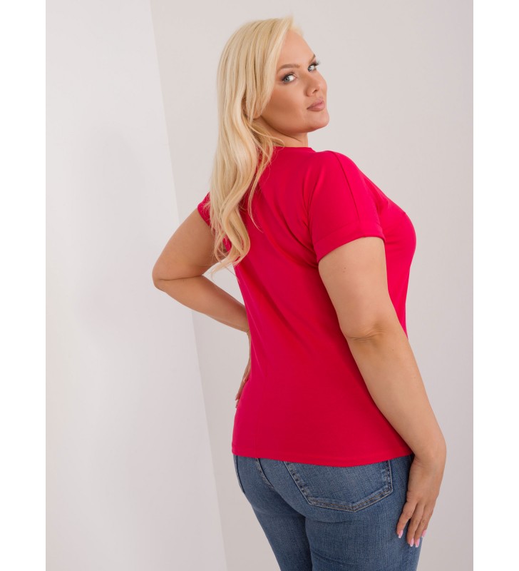 T-shirt plus size RV-TS-9476.25 czerwony