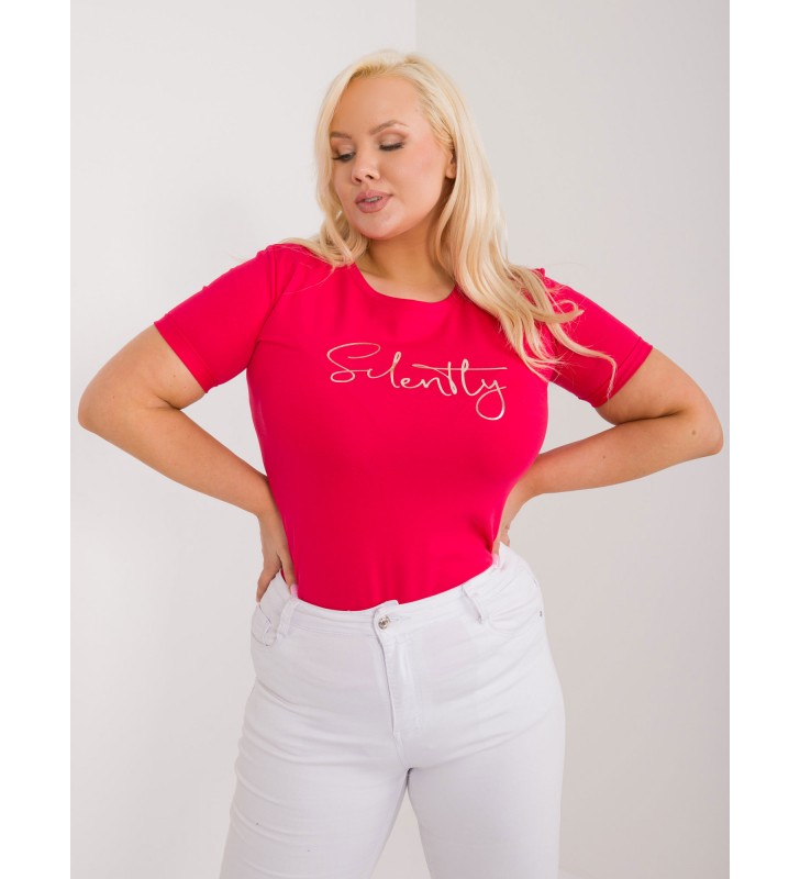 T-shirt plus size RV-TS-9480.85 czerwony