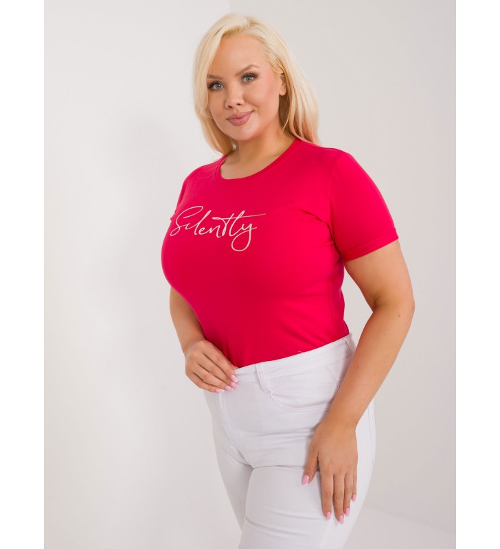 T-shirt plus size RV-TS-9480.85 czerwony