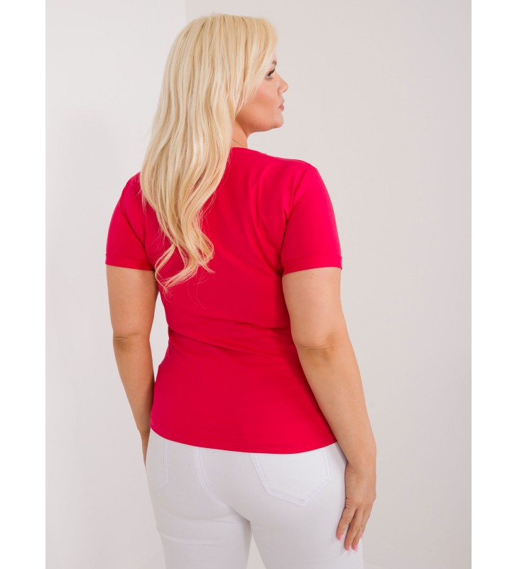 T-shirt plus size RV-TS-9480.85 czerwony