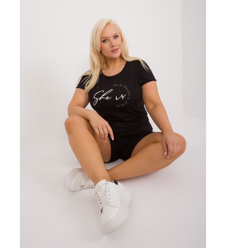 T-shirt plus size RV-TS-9476.25 czarny