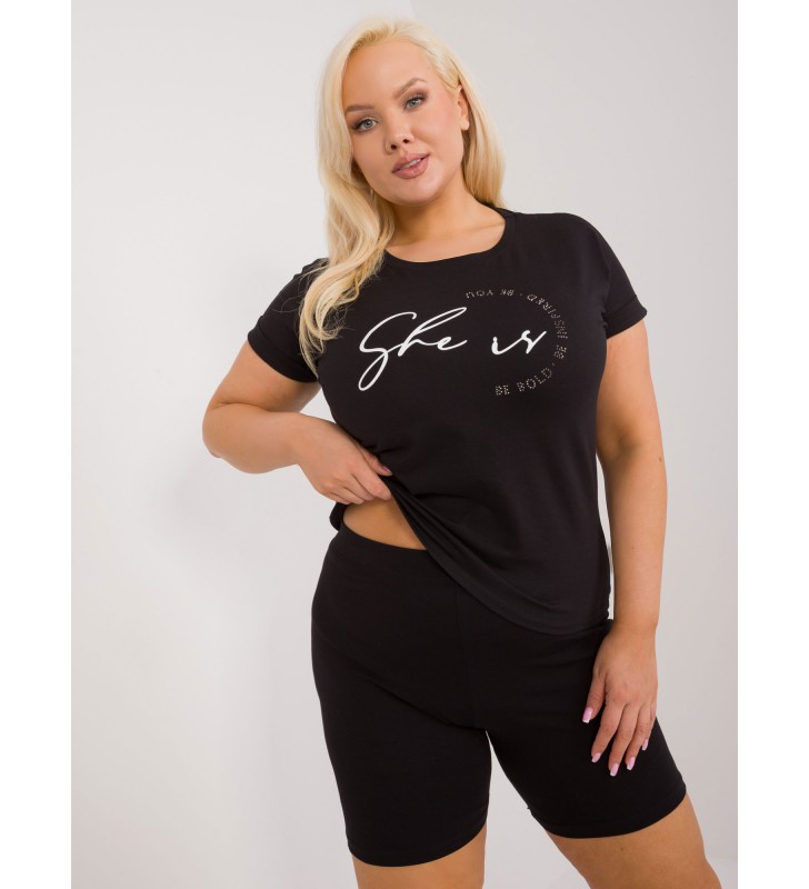 T-shirt plus size RV-TS-9476.25 czarny