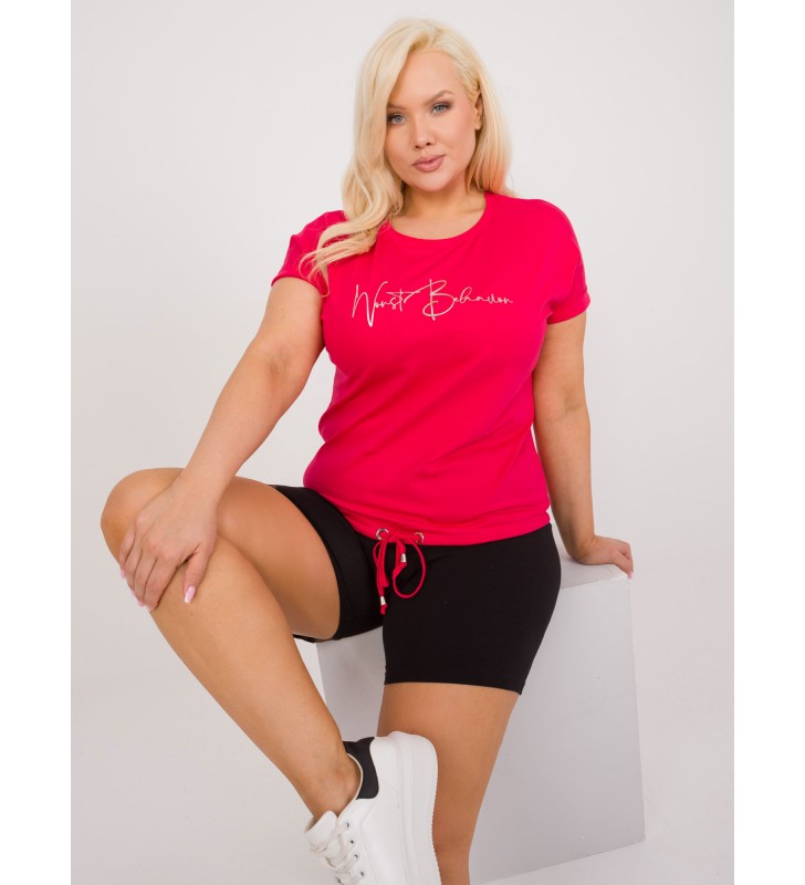 T-shirt plus size RV-TS-9478.60 czerwony