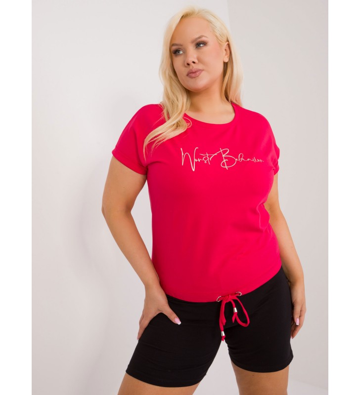 T-shirt plus size RV-TS-9478.60 czerwony