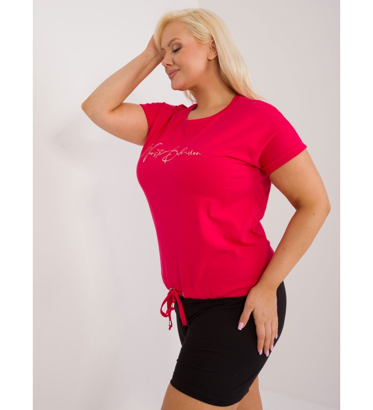 T-shirt plus size RV-TS-9478.60 czerwony