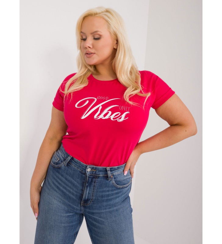 T-shirt plus size RV-TS-9475.60 czerwony