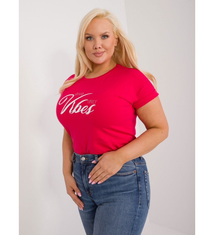 T-shirt plus size RV-TS-9475.60 czerwony