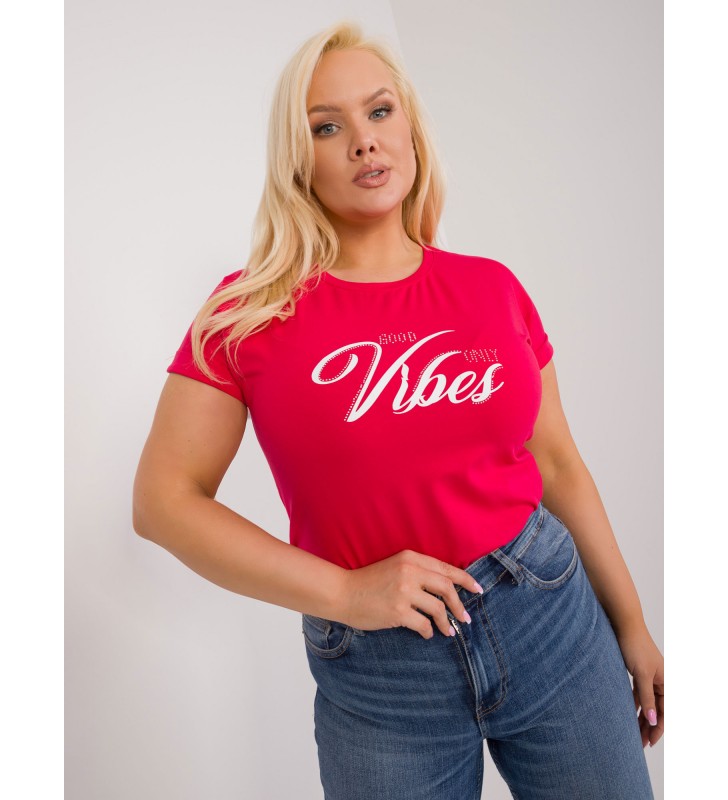 T-shirt plus size RV-TS-9475.60 czerwony