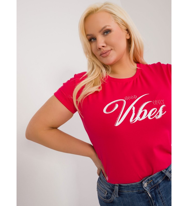 T-shirt plus size RV-TS-9475.60 czerwony