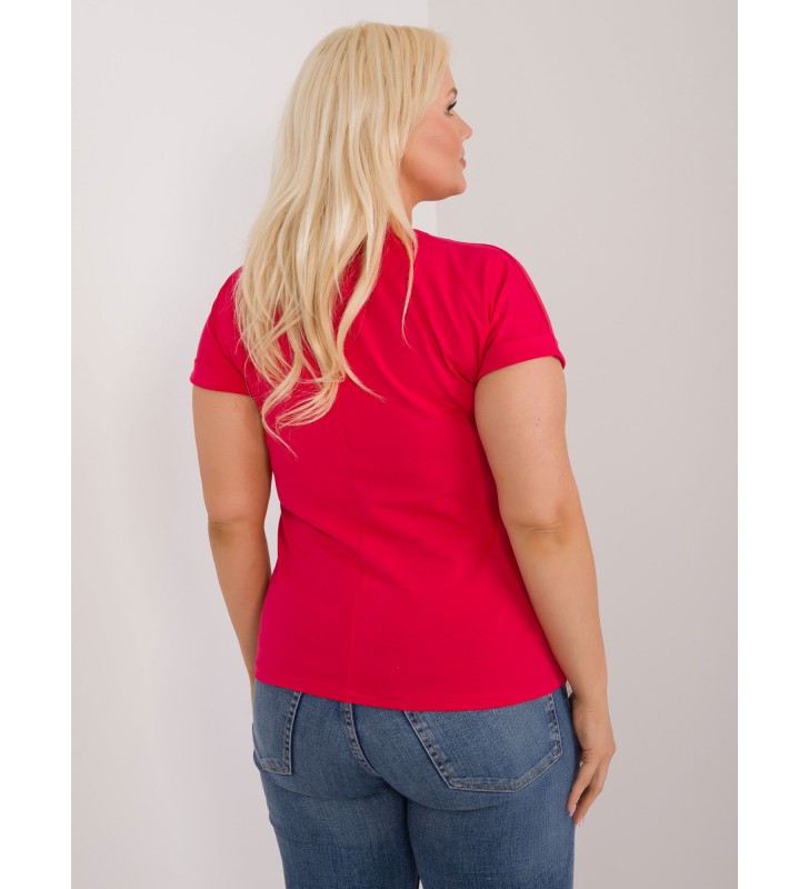 T-shirt plus size RV-TS-9475.60 czerwony