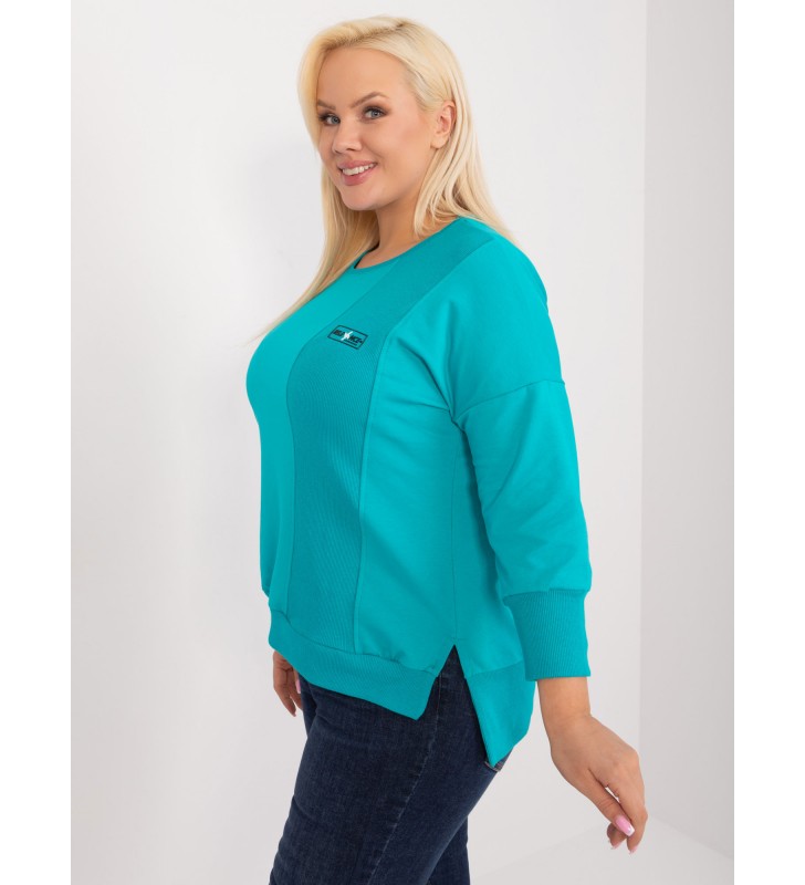 Bluzka plus size RV-BZ-9353.25 turkusowy