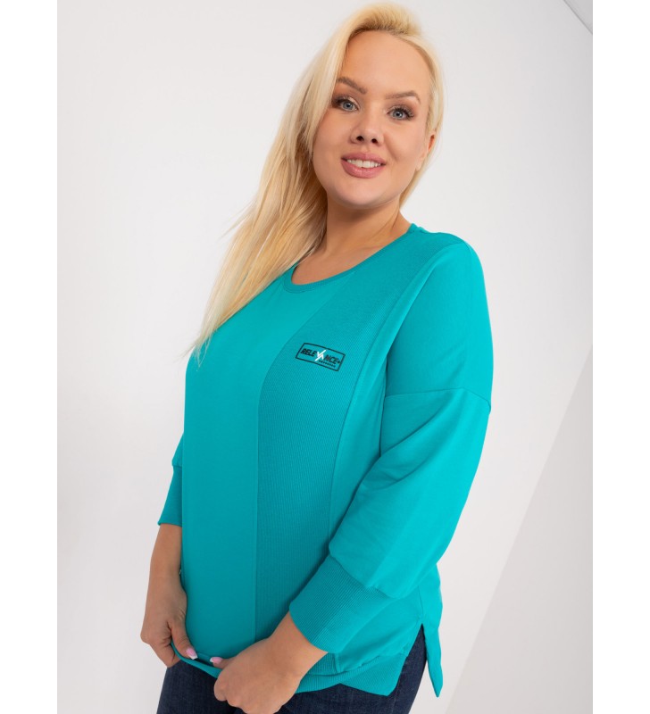 Bluzka plus size RV-BZ-9353.25 turkusowy