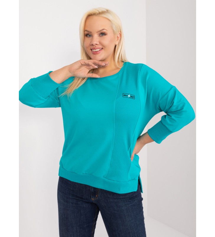 Bluzka plus size RV-BZ-9353.25 turkusowy