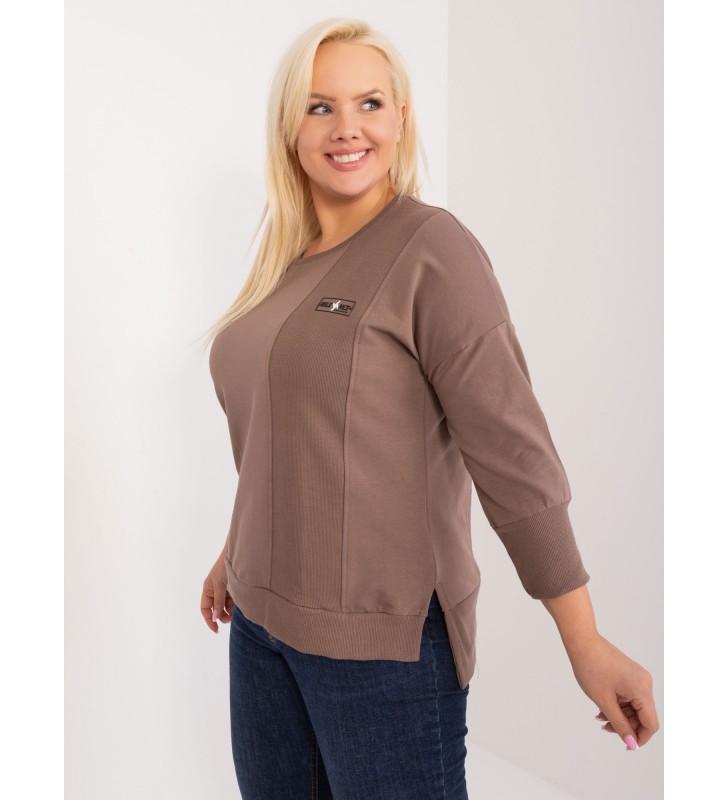 Bluzka plus size RV-BZ-9353.25 brązowy