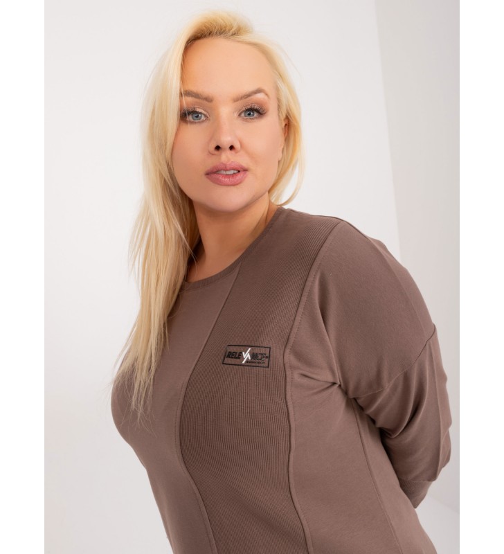 Bluzka plus size RV-BZ-9353.25 brązowy