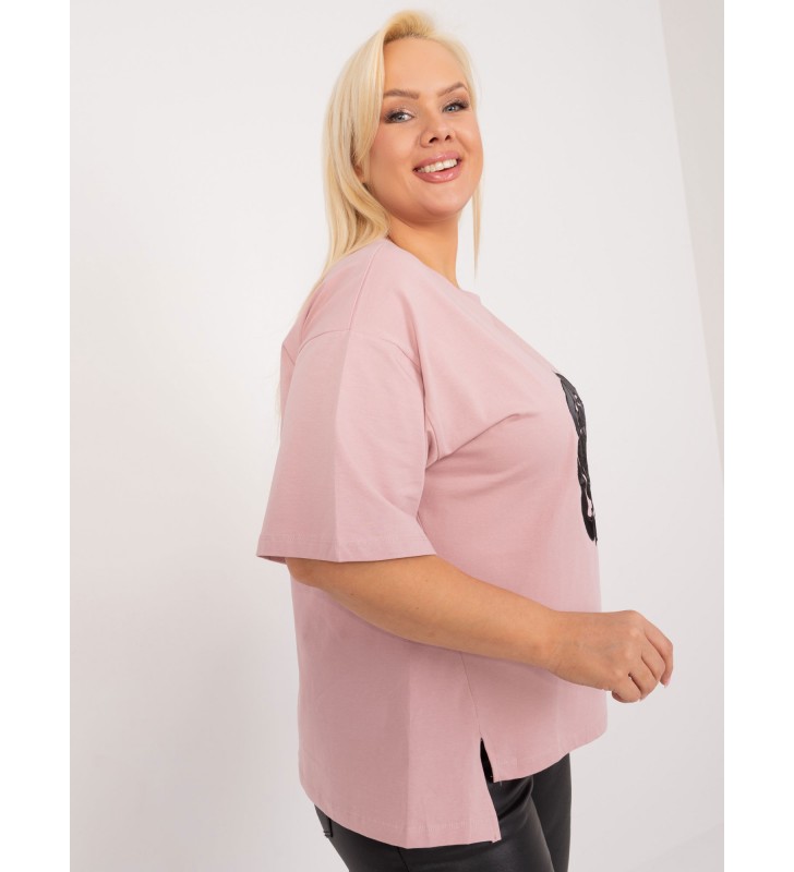 Bluzka plus size FA-BZ-9325.59 różowy