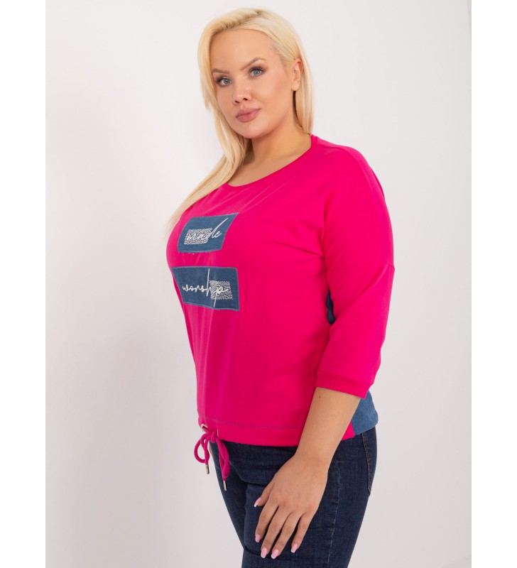 Bluzka plus size RV-BZ-9402.04 fuksjowy