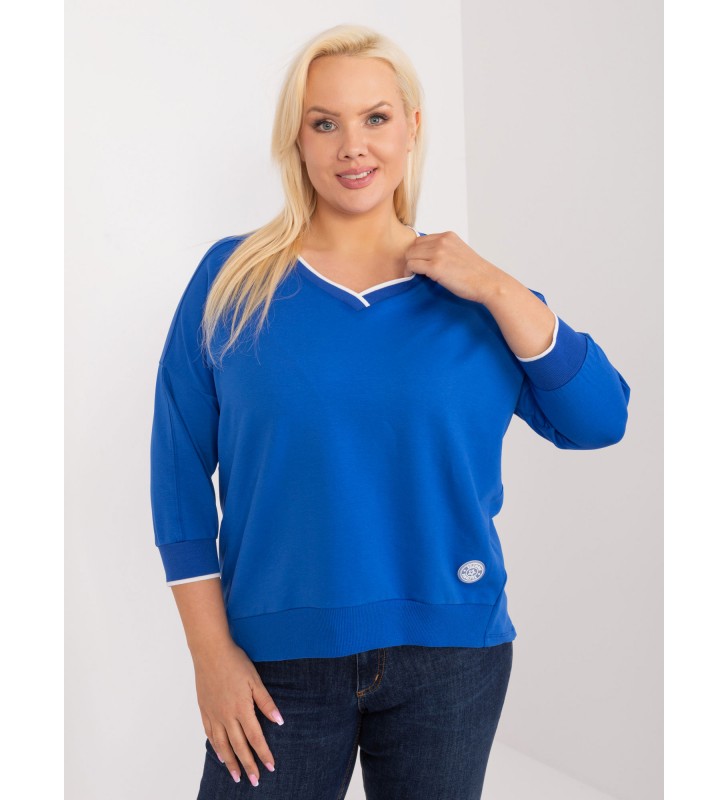 Bluzka plus size RV-BZ-9343.33 kobaltowy