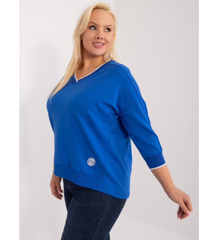 Bluzka plus size RV-BZ-9343.33 kobaltowy