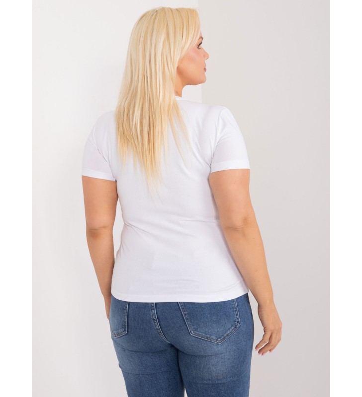 T-shirt plus size RV-TS-9480.85 biały