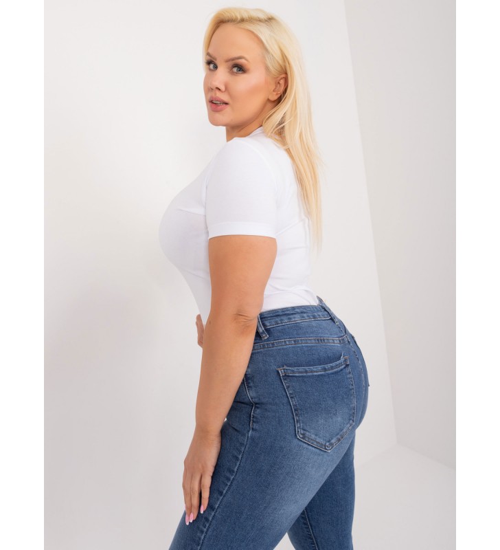 T-shirt plus size RV-TS-9480.85 biały