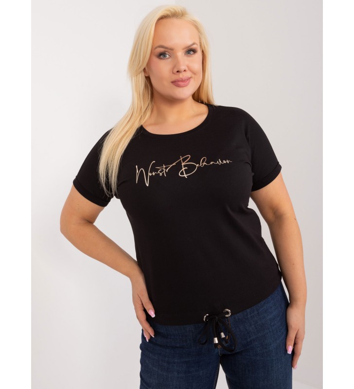 T-shirt plus size RV-TS-9478.60 czarny