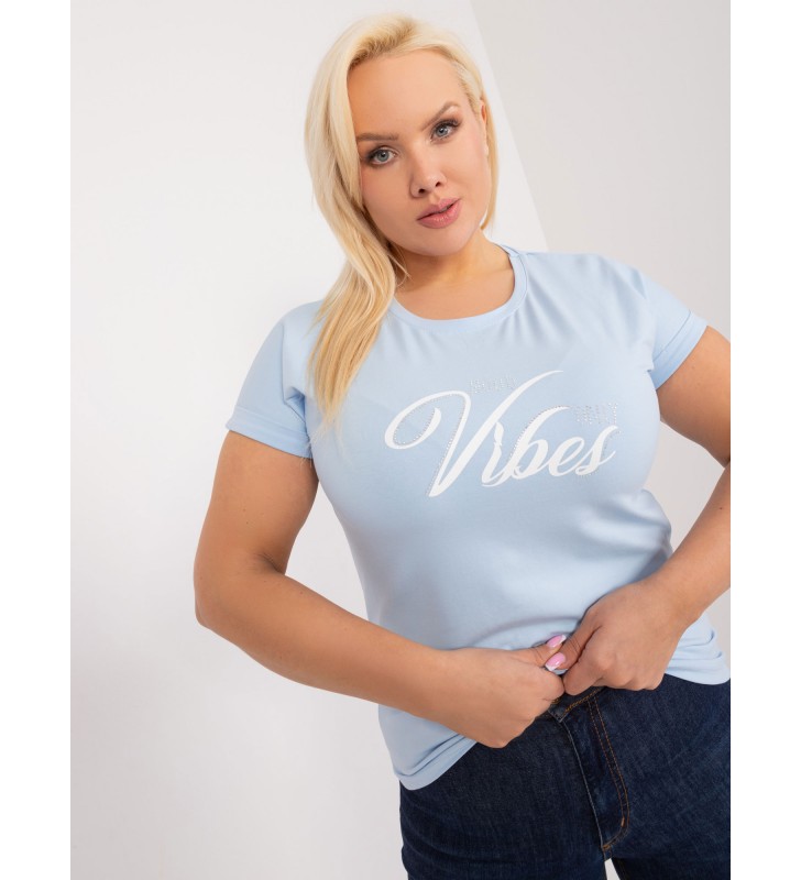 T-shirt plus size RV-TS-9475.60 jasny niebieski