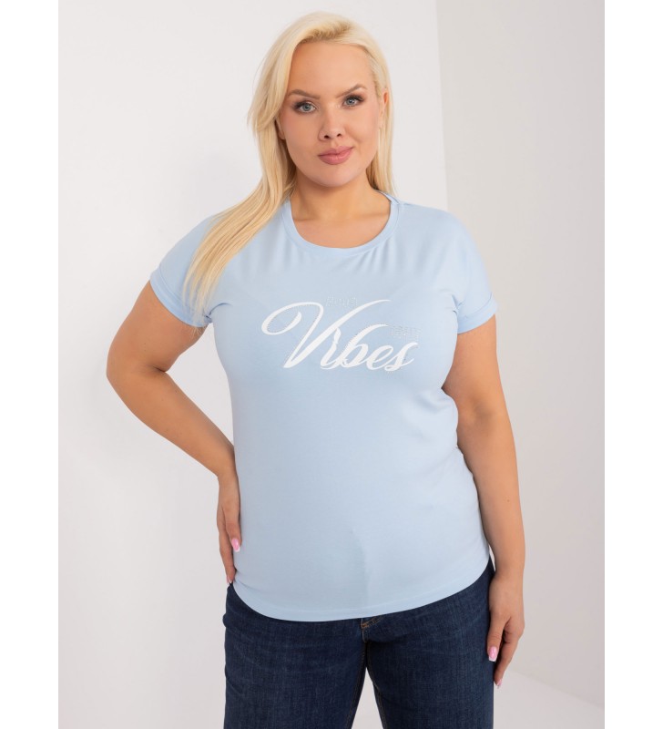 T-shirt plus size RV-TS-9475.60 jasny niebieski