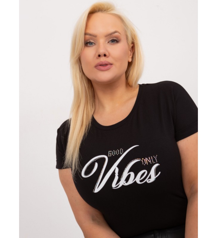 T-shirt plus size RV-TS-9475.60 czarny