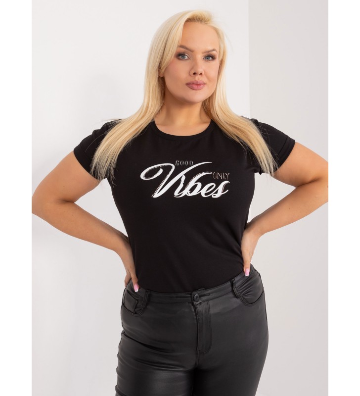 T-shirt plus size RV-TS-9475.60 czarny