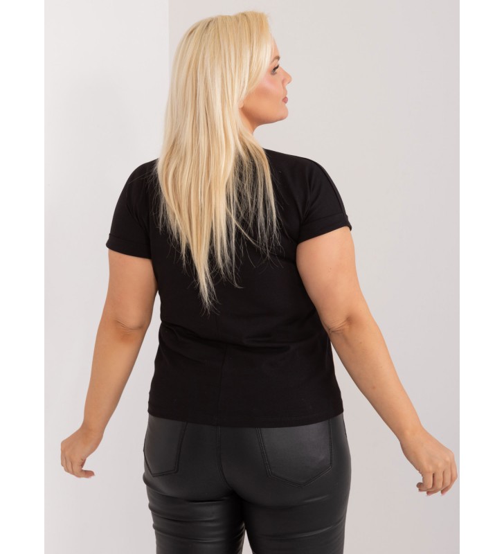 T-shirt plus size RV-TS-9475.60 czarny