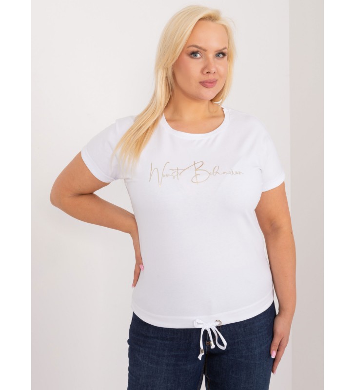 T-shirt plus size RV-TS-9478.60 biały