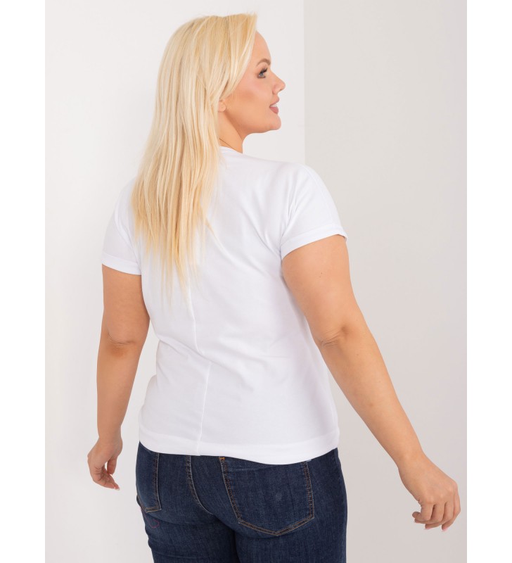 T-shirt plus size RV-TS-9478.60 biały