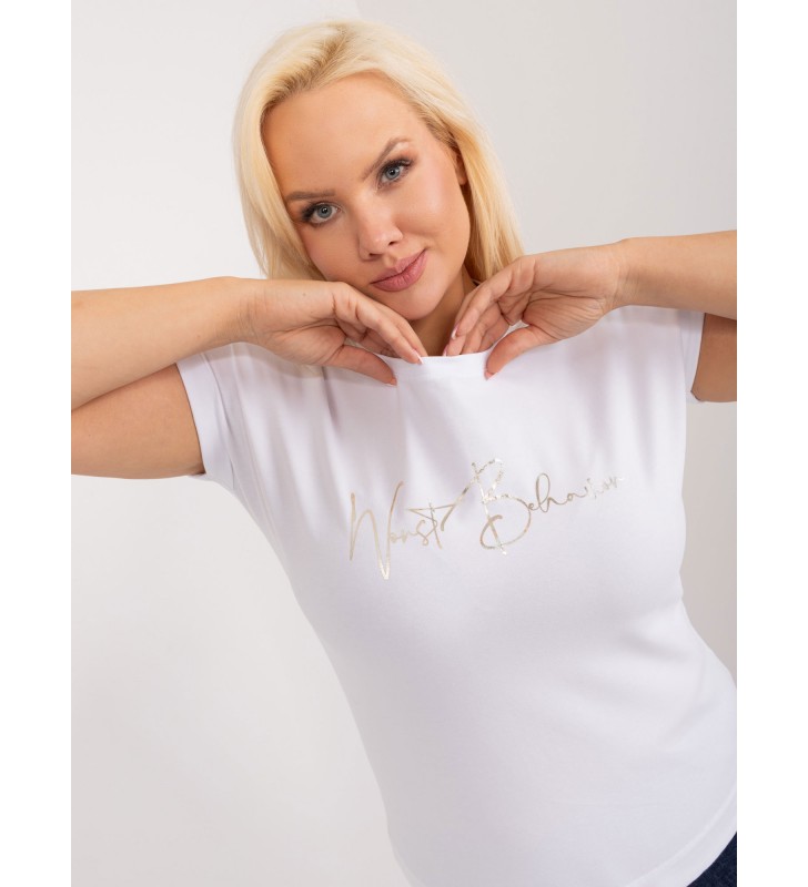 T-shirt plus size RV-TS-9478.60 biały