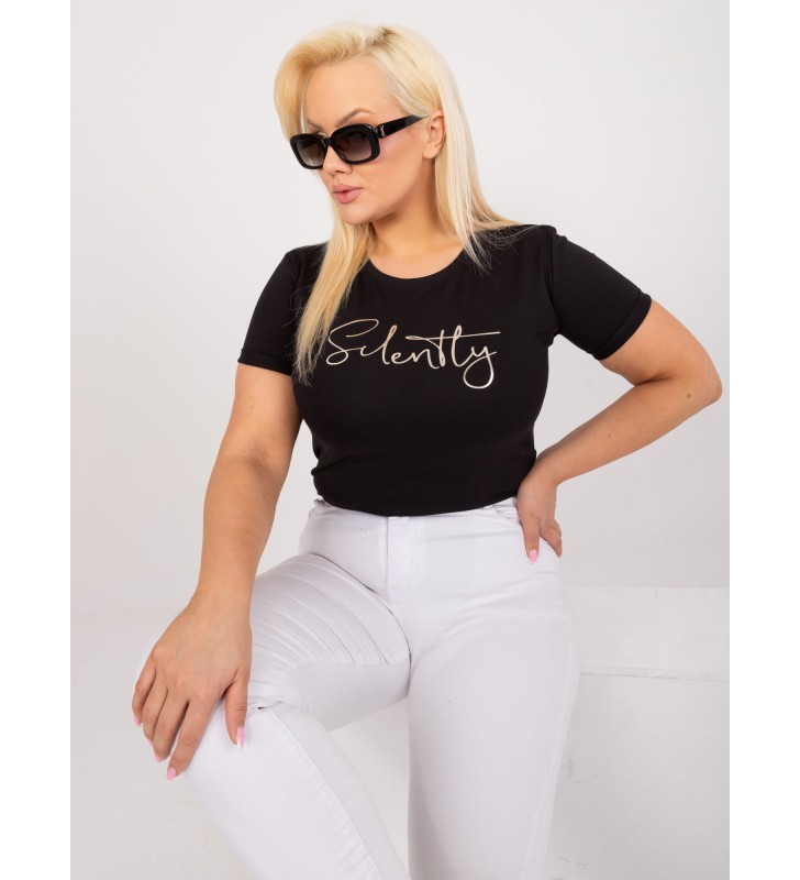 T-shirt plus size RV-TS-9480.85 czarny