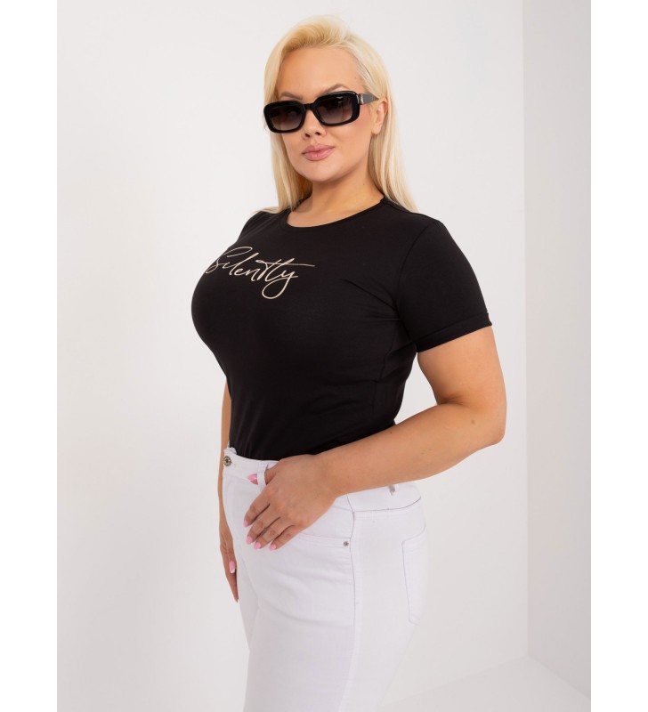 T-shirt plus size RV-TS-9480.85 czarny