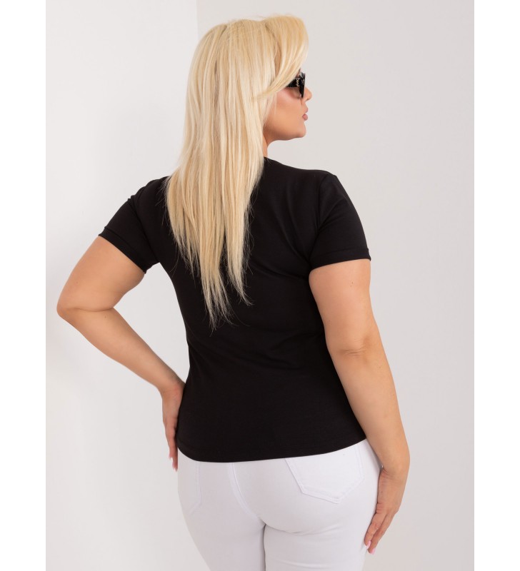 T-shirt plus size RV-TS-9480.85 czarny