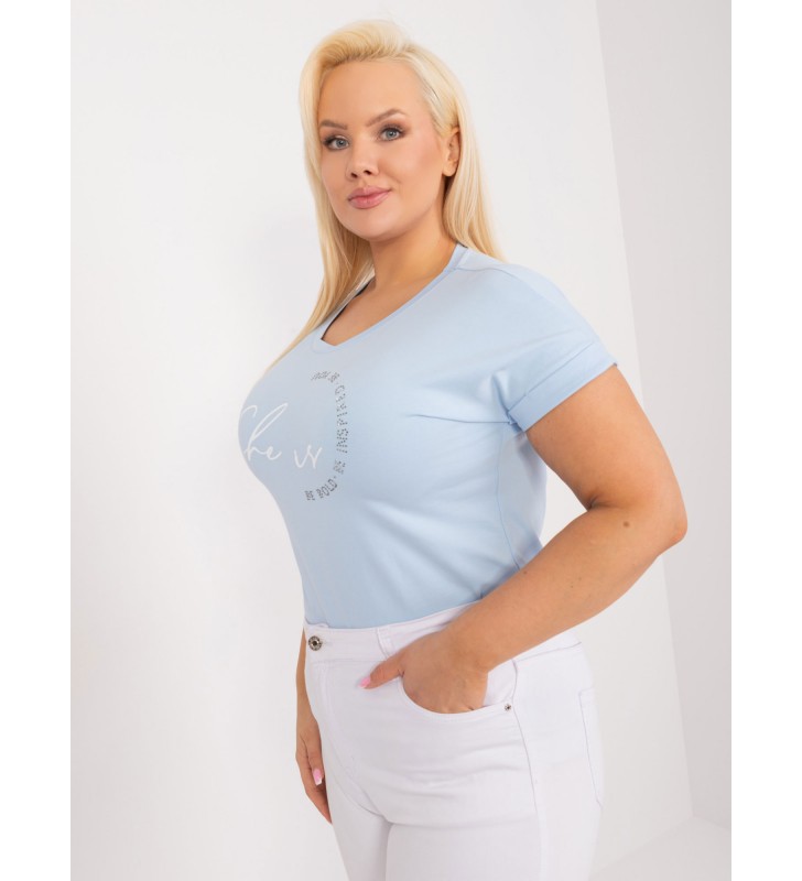 T-shirt plus size RV-TS-9476.25 jasny niebieski