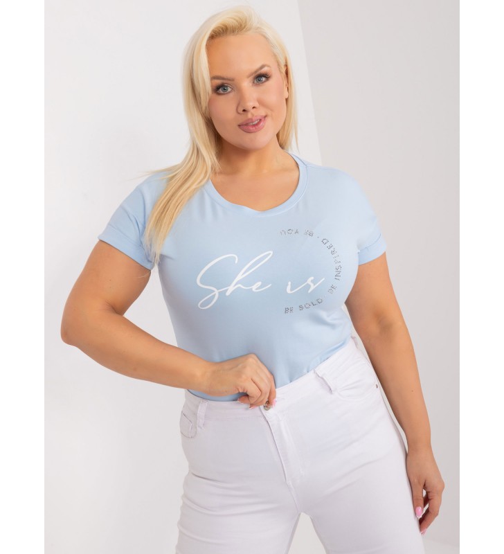 T-shirt plus size RV-TS-9476.25 jasny niebieski