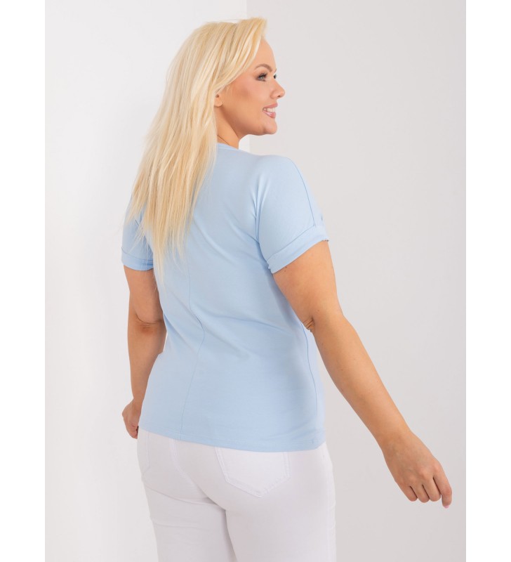 T-shirt plus size RV-TS-9476.25 jasny niebieski