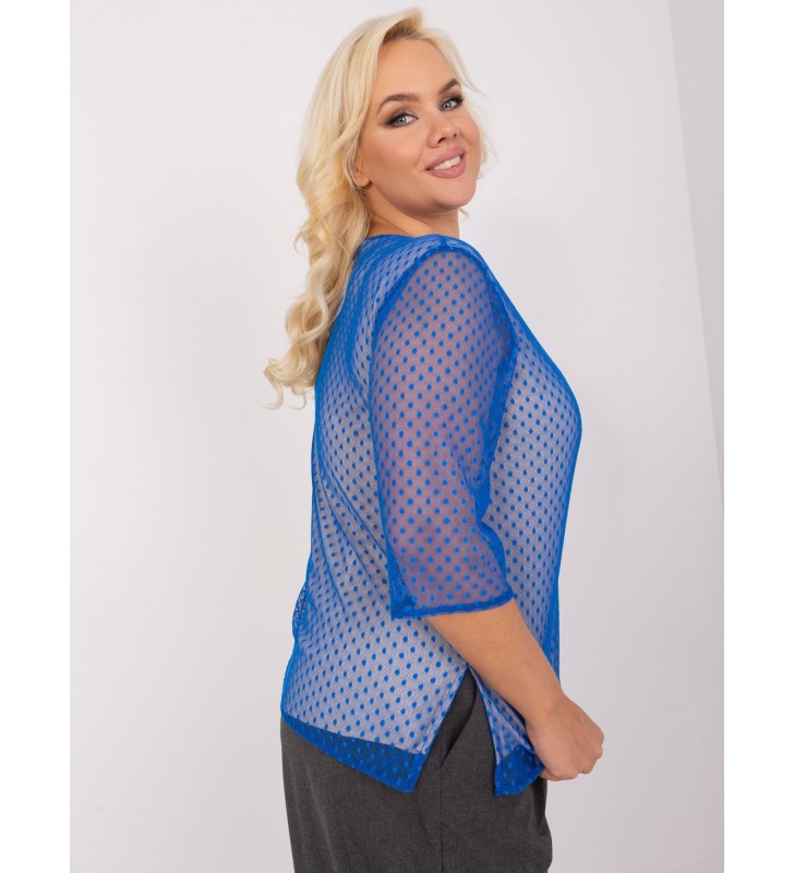 Bluzka plus size LK-BZ-506730.64P ciemny niebieski