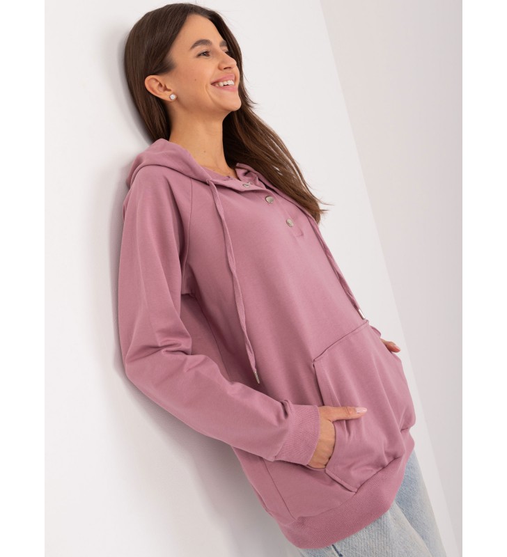 Bluza kangurka RV-BL-8269.27 ciemny różowy