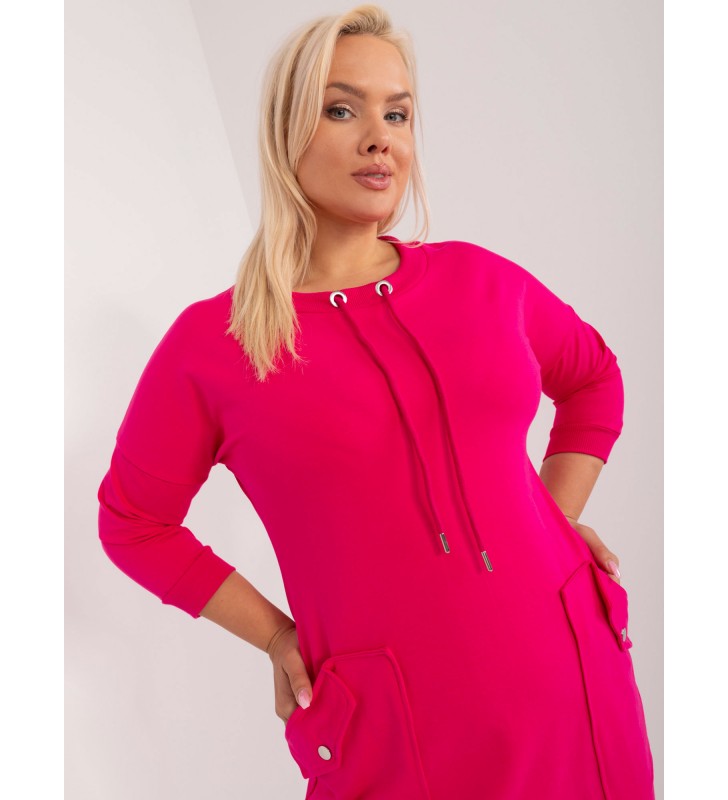 Tunika plus size RV-TU-9124.66 fuksjowy