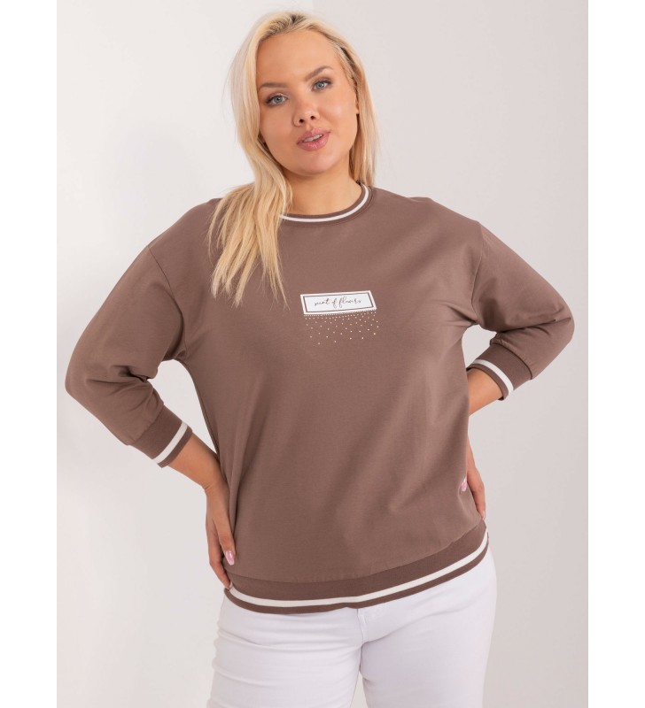 Bluzka plus size RV-BZ-9341.89 brązowy